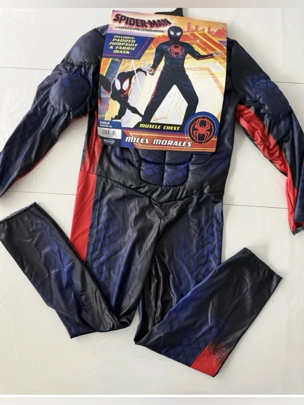 Spiderman Miles Morales Black and Red Kids Muscle Jumpsuit Costume